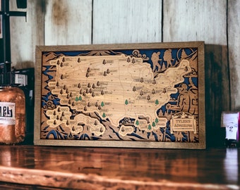 National Parks Travel Map / Tracker / Travel / Park / Travelers Gift / Outdoor Adventure / USA / Wedding / Hikers / Fishing