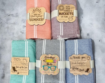Teacher's Appreciation / Beach Towel Tag / Beach / Teacher / End of School / Bikini Box / Gift / Summer / Pool / Gift Tag / Personalized /
