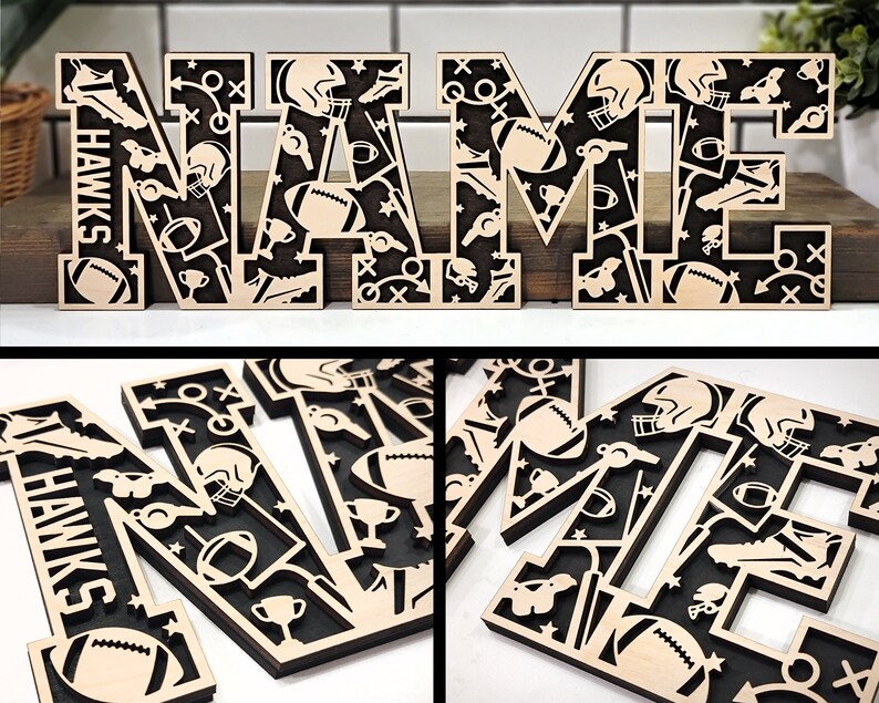 Football Stadium Series Letters & Numbers / Team Spirit / Kids Sports ...