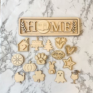 Interchangeable Sign DIY / Holiday sign / DIY Sign Kit / Paint your Own / Interchangeable Seasons DIY Kit /Tiered Tray Signs / Tiered Tray