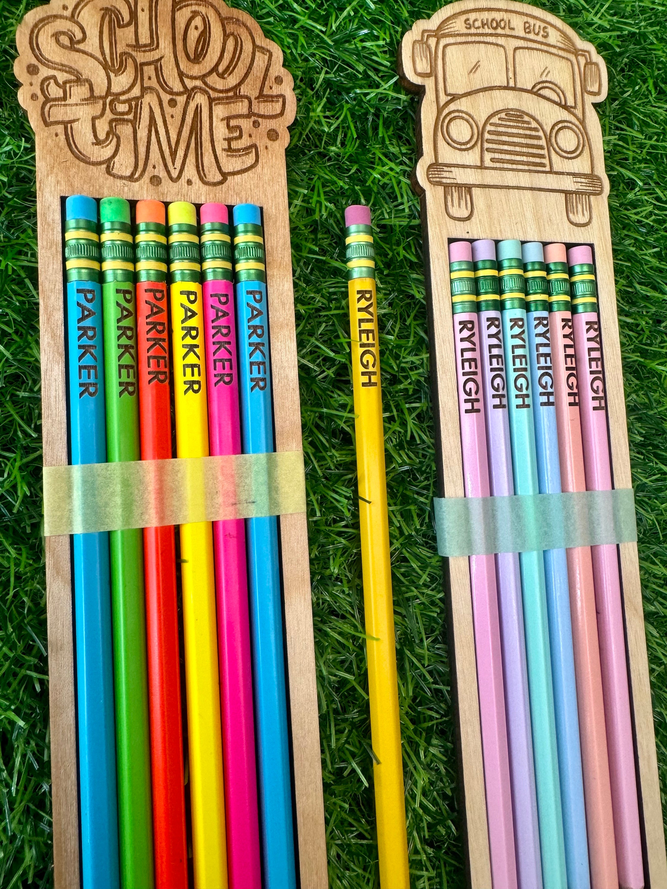 Personalized Pencils / Ticonderoga / Teacher / Student / Engraved Custom Pencils / Back to School / Pencils / Neon / Pastel / Yellow /Pencil