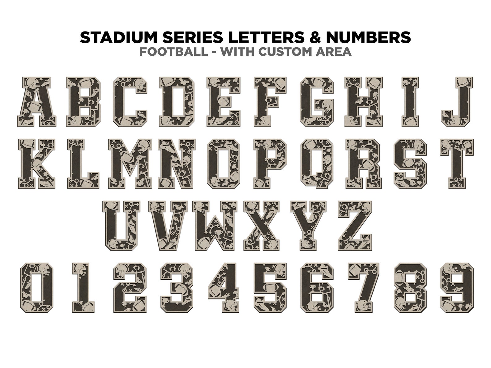 Football Stadium Series Letters & Numbers / Team Spirit / Kids Sports ...