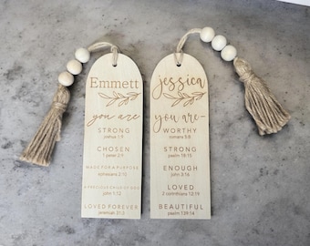 Affirmation Bookmark / Easter / Easter Basket / Baptism / Girl / Boy / Scripture Affirmation / Gift / Jesus / Love / Bible Bookmark / Custom