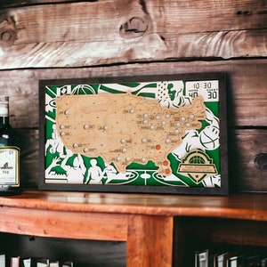 Basketball Stadium Travel Map / Basketball Court Map / Track Stadiums / Basketball Fan / March Madness / Laser Engraved / Sports Enthusiast