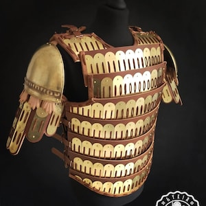 Byzantine lamellar klibanion medieval armour with pauldrons. Hand forged brass.