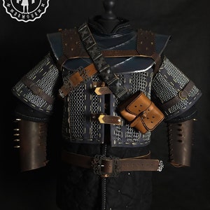 Inspired Grandmaster Legendary Wolven Armor Set, The Witcher, Wild Hunt. Black & brown. Cosplay, larp.