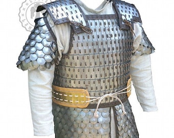 Long lamellar scale armor, scythian - sarmatian. Ancient armor.