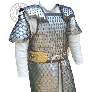 Long lamellar scale armor, scythian - sarmatian. Ancient armor.