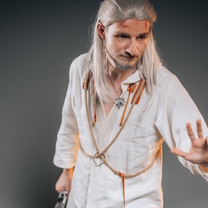 Basic Witcher Set / shirt pants shoes cloak / larp / cosplay. Custom order. Witcher Costume.