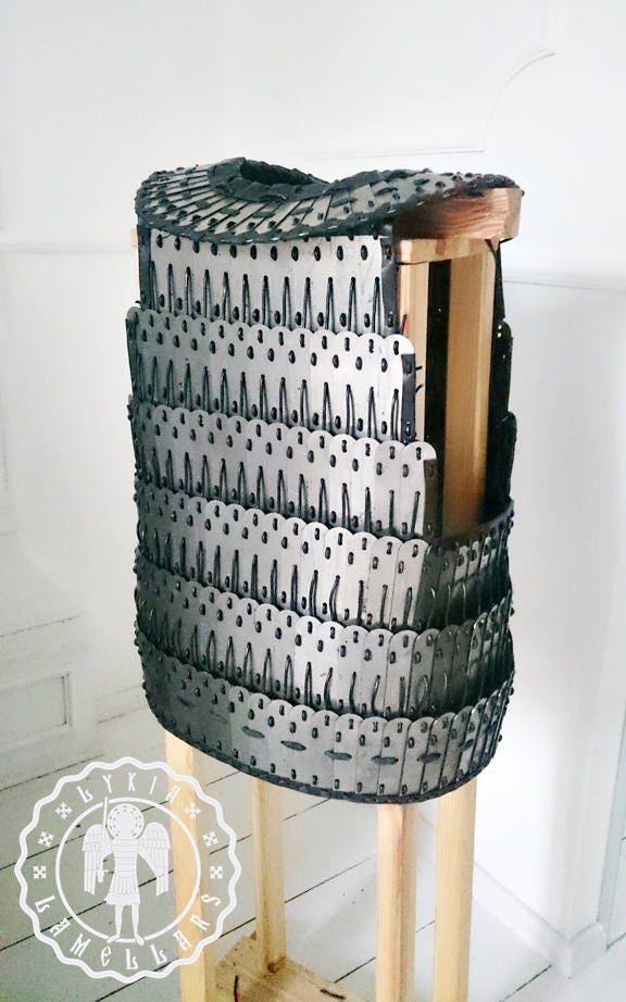 Steel lamellar armour. U shaped plates Etsy