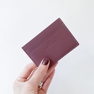 PORTE-CARTES/Cuir premium/Rose parme/Minimaliste/Portefeuille/Fait main/Accessoire/Maroquinerie/Mini/Cadeau/Chic/Luxe/Homme/Femme/Lui/Elle