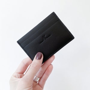 PORTA CARTE/Pelle premium/Nero/Elegante/Minimalista/Portafoglio/Fatto a mano/Accessorio/Pelletteria/Mini/Regalo/Chic/Lusso/Uomo/Donna/Lui/Lei
