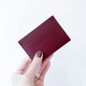 PORTACARTE/Pelle premium/Bordeaux/Minimalista/Portafoglio/Fatto a mano/Accessorio/Pelletteria/Mini/Regalo/Chic/Lusso/Uomo/Donna/Lui/Lei