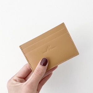 PORTACARTE/Pelle premium/Ocra/Minimalista/Portafoglio/Fatto a mano/Accessorio/Pelletteria/Mini/Regalo/Chic/Lusso/Uomo/Donna/Lui/Lei