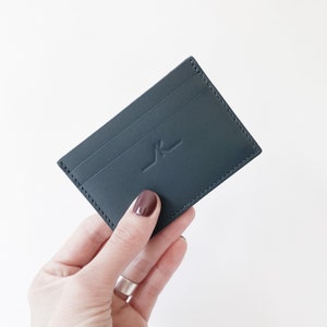 PORTA CARTE/Pelle premium/Blu petrolio/Minimalista/Portafoglio/Fatto a mano/Accessorio/Pelletteria/Mini/Regalo/Chic/Lusso/Uomo/Donna/Lui/Lei