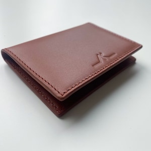 PORTE-CARTES PLIABLE /Cuir premium/Brun cognac/Minimaliste/Portefeuille/Fait main/Accessoire/Maroquinerie/Cadeau/Chic/Homme/Femme/Lui/Elle