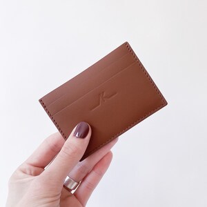 PORTACARTE/Pelle premium/Marrone cognac/Minimalista/Portafoglio/Fatto a mano/Accessorio/Pelletteria/Mini/Regalo/Chic/Lusso/Uomo/Donna/Lui/Lei