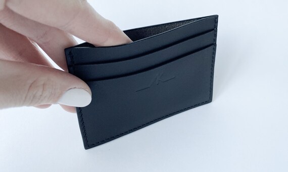 CARD Holder/premium Leather/navy Blue/minimalist/wallet/handmade