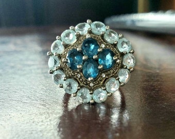 Vintage sterling silver gemstone ring - Size 6.5
