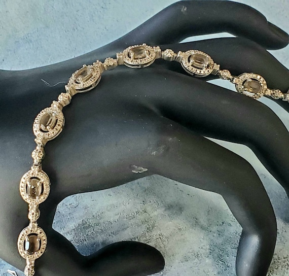 Vintage jewelry - Smoky Topaz bracelet - Gemstone