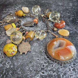 Vintage Artist signed statement necklace