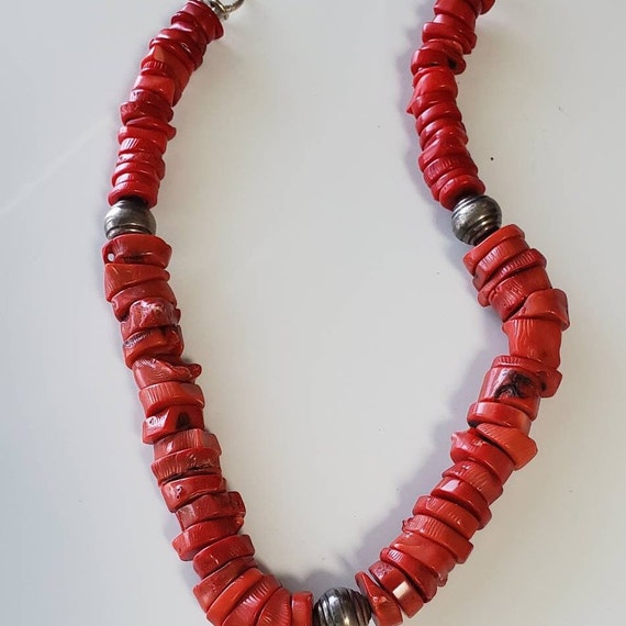 Handmade Red Coral Necklace - 17 inches - image 2