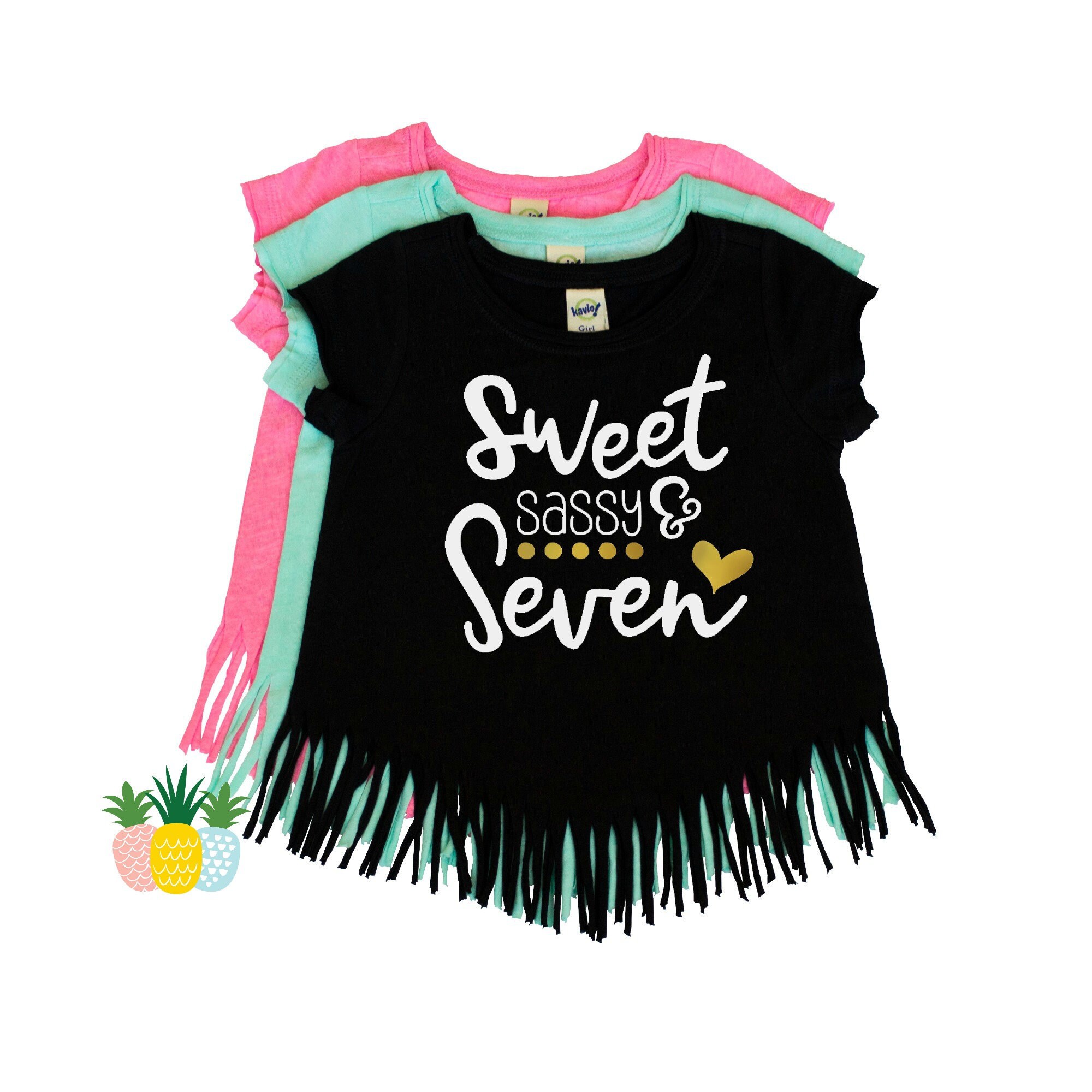 Sweet Sassy and Seven Shirt - 7th Birthday Top - Seventh Birthday Fri…