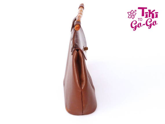 Almost Gucci Bamboo: Leather Tiki Handbag - image 2