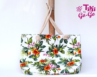 Beach Bum: Large Canvas Tote