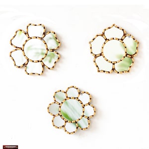 Decorative Gilded Wall Mirror 6in set of 3 for wall decorations | Peruvian Wall Hangings Round Mirror | Gift for the home | christmas decor