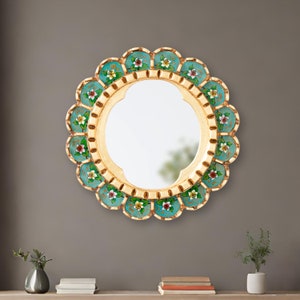 Miroirs ronds décoratifs pour la maison, miroirs muraux faits à la main pour la décoration de la maison, de la chambre ou du bureau Miroirs péruviens image 6