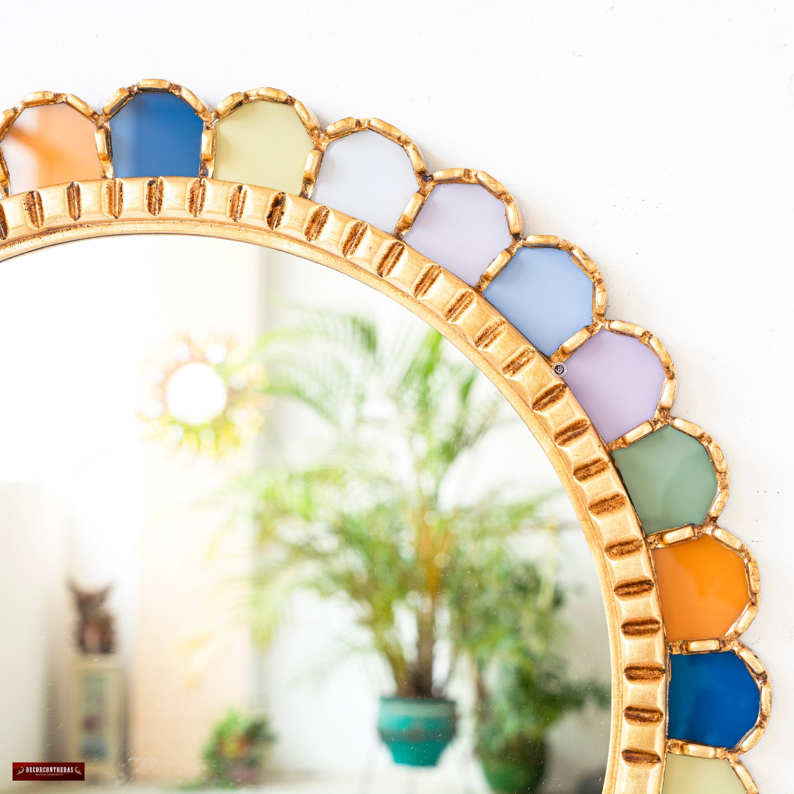 Decorative Round Wall Mirror 23.6" for Living Room, Entryway | Peruvian ...