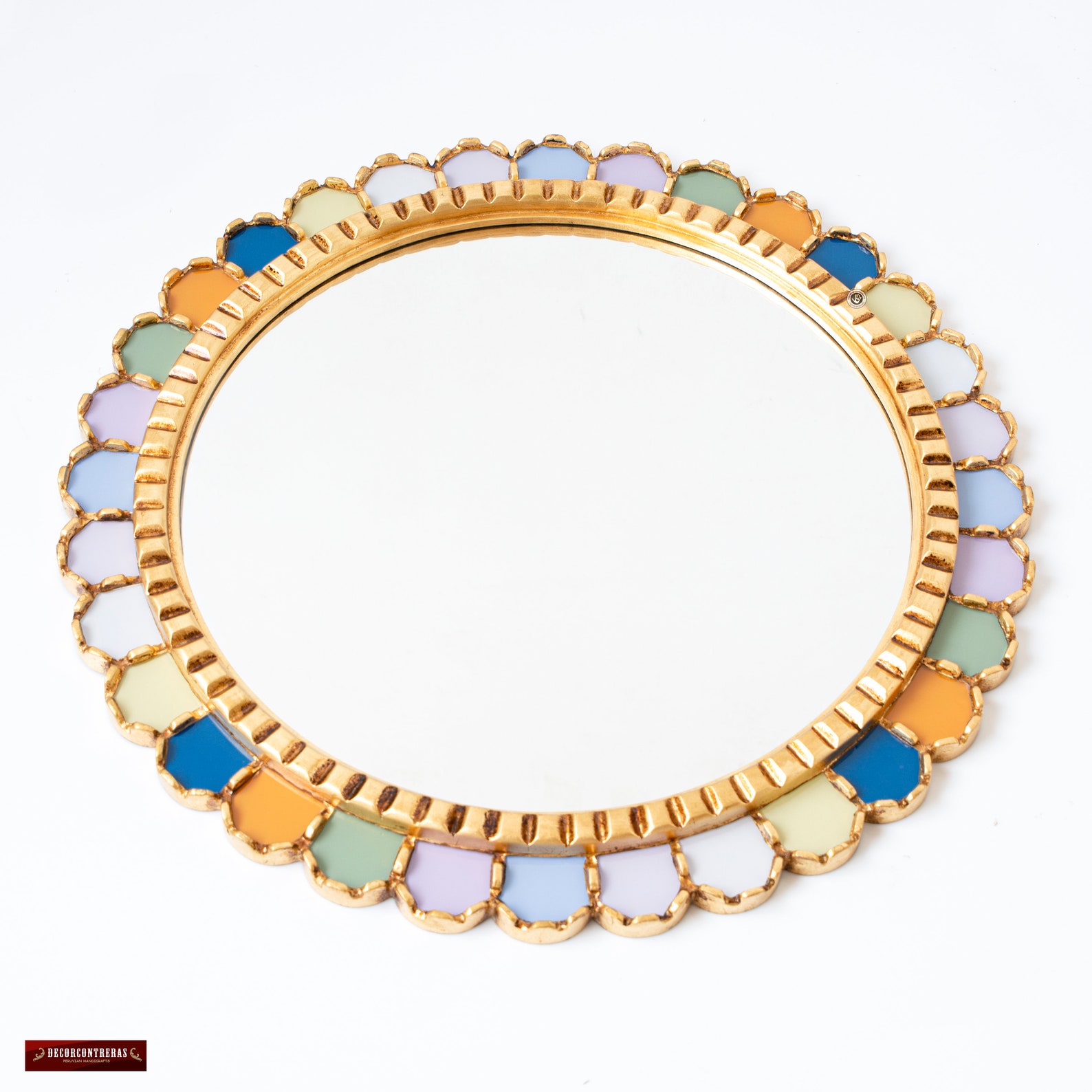 Decorative Round Wall Mirror 23.6" for Living Room, Entryway | Peruvian ...