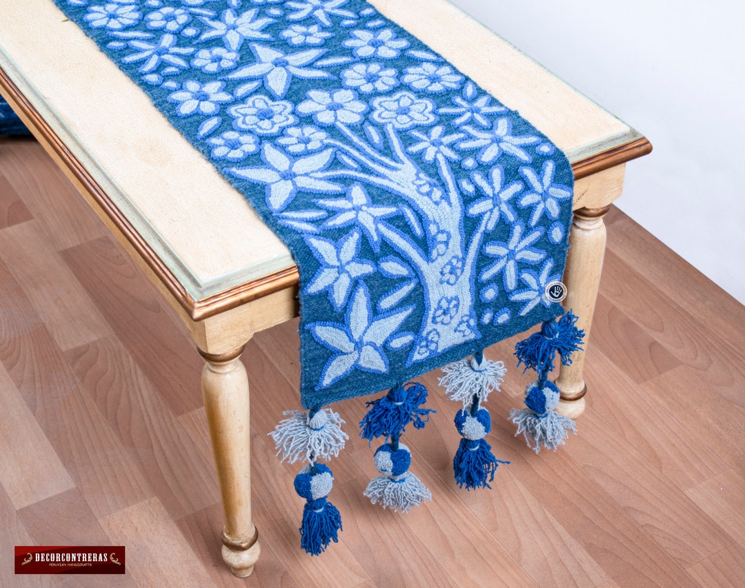 Tree of Life Home Design Wool Table Runner With Tassels Handmade Gifts
