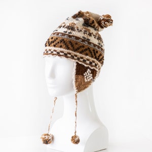 Luxury Peruvian Unisex Alpaca Hat with Earflaps | Alpaca Chullo Beanie for winter | Men&#39;s and Women&#39;s Earflap beanie | Gifts for her, him