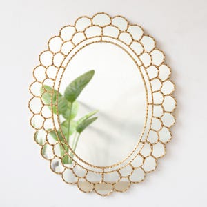 Large Gold bathroom mirror - Wall Oval mirrors decorative Bathroom, Entryways, Bedrooms & Living Rooms for wall decor - Luxury Home Decor