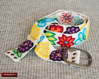 Ladies belts S,M,L,XL - Colorful Belts - gift for women "Ayacucho Spring"- Embroidery wool belts - Peruvian floral belts - Womens belts