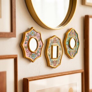 Accent Wall Mini Mirror 4" set of 3 for wall decor from Peru | Unique Gift Mirrors for her | Small Mirror decor | Ships from USA/ Canada image 4