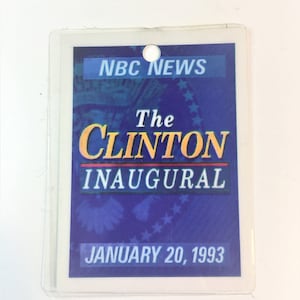Official Press Credential for the Clinton Inauguration 1993