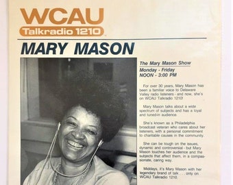 Mary Mason WCAU TalkRadio Phildelphia Memorabila The Mary Mason Show