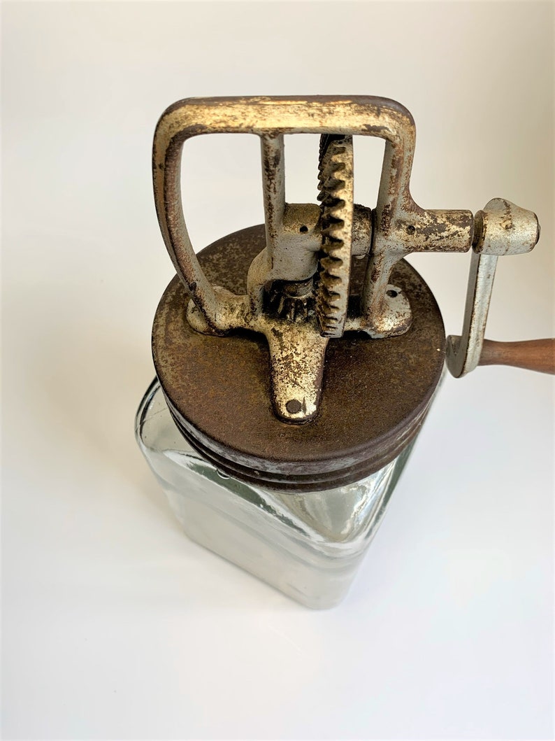 Antique Glass Butter Churn Etsy