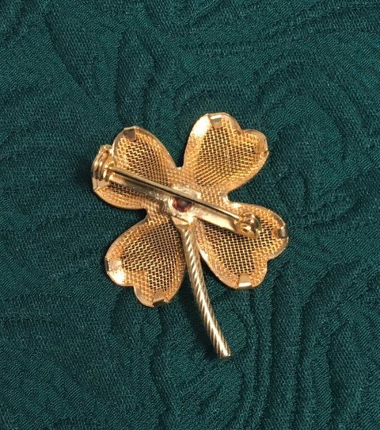 Shamrock Gold Tone Brooch With Faux Pearl Vintage Jewelry - Etsy