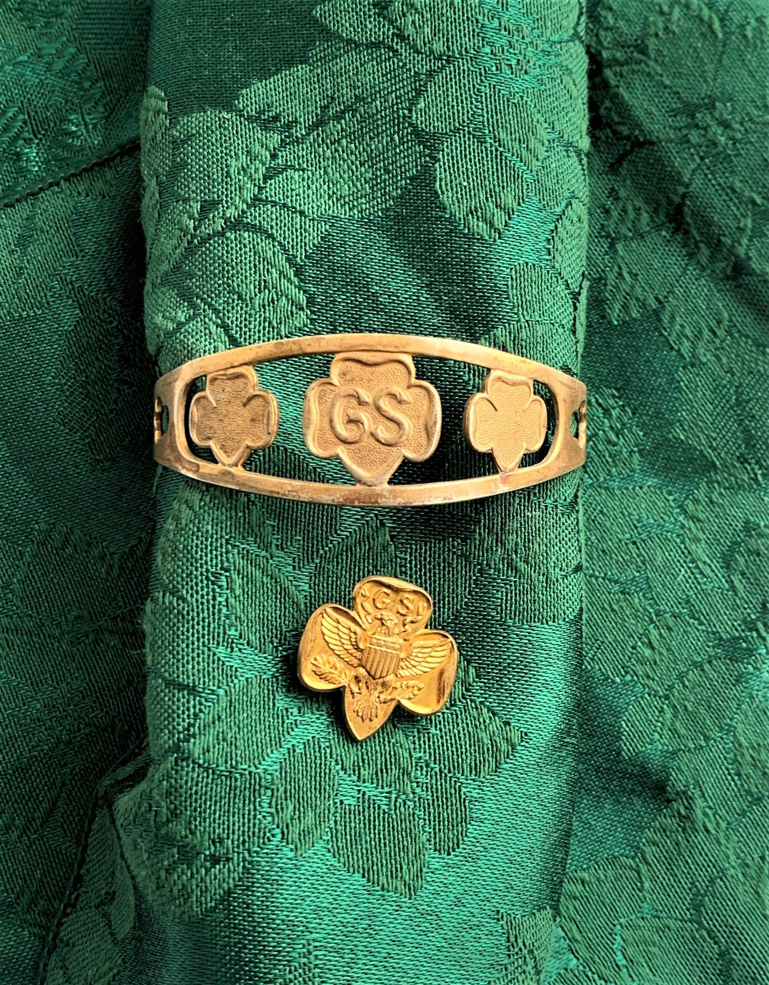 Vintage Girl Scout Bracelet Bangle with the GS girl Scout logo Etsy