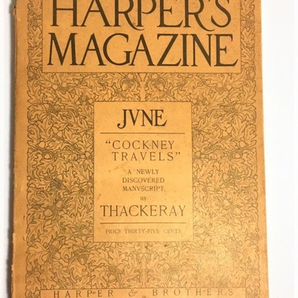 1911 Harper's Magazine  William Makepeace Thackeray "Cockney's Travels" Manuscript