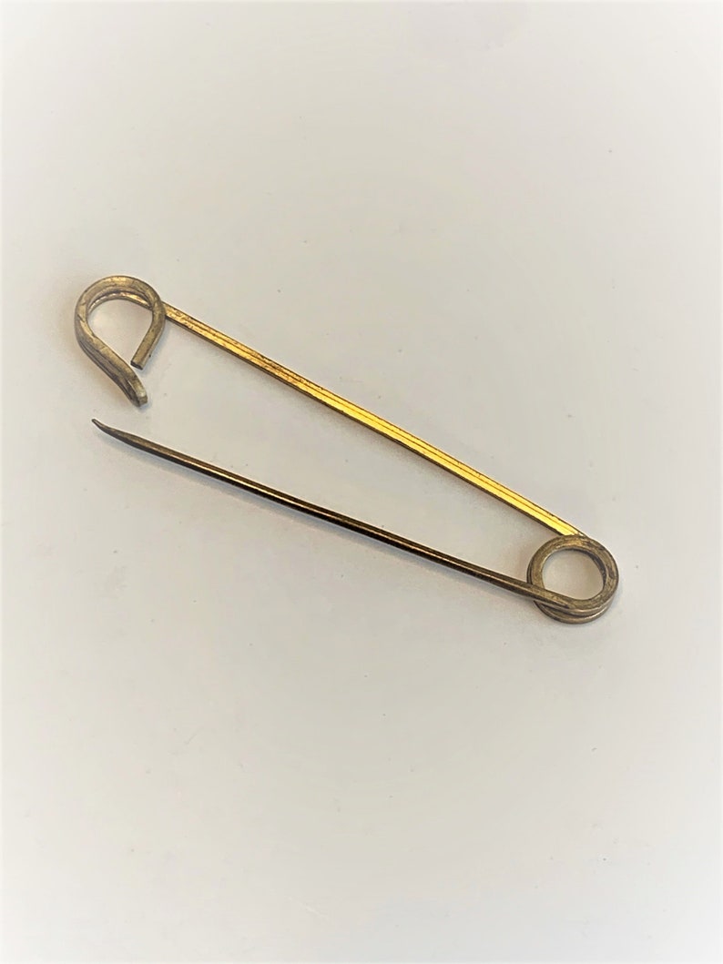 Vintage Brass Kilt Pin Safety Pin Brooch image 2