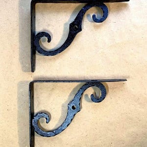 Vintage Italian Hammered Metal L-Shaped Mounting Brackets