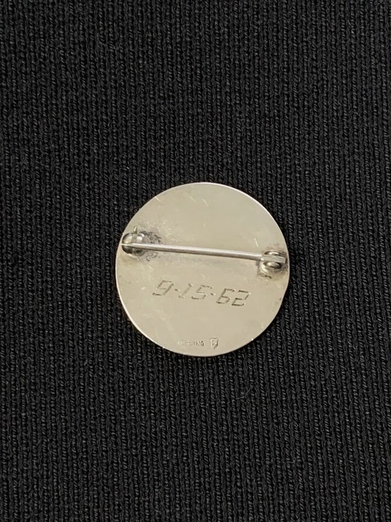 Vintage Sterling Silver Engraved Initial Lapel Pi… - image 2