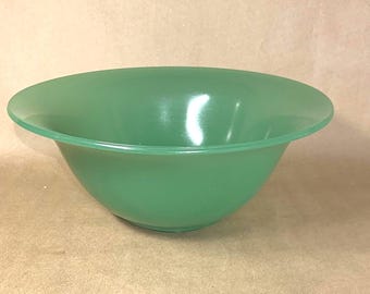 Jadeite Depression Era Footed  10" Console Bowl Jade Glass Fenton Glass