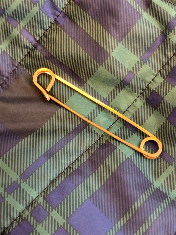 Vintage Brass Kilt Pin Safety Pin Brooch - image 1