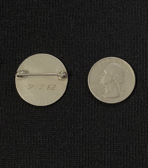 Vintage Sterling Silver Engraved Initial Lapel Pi… - image 3